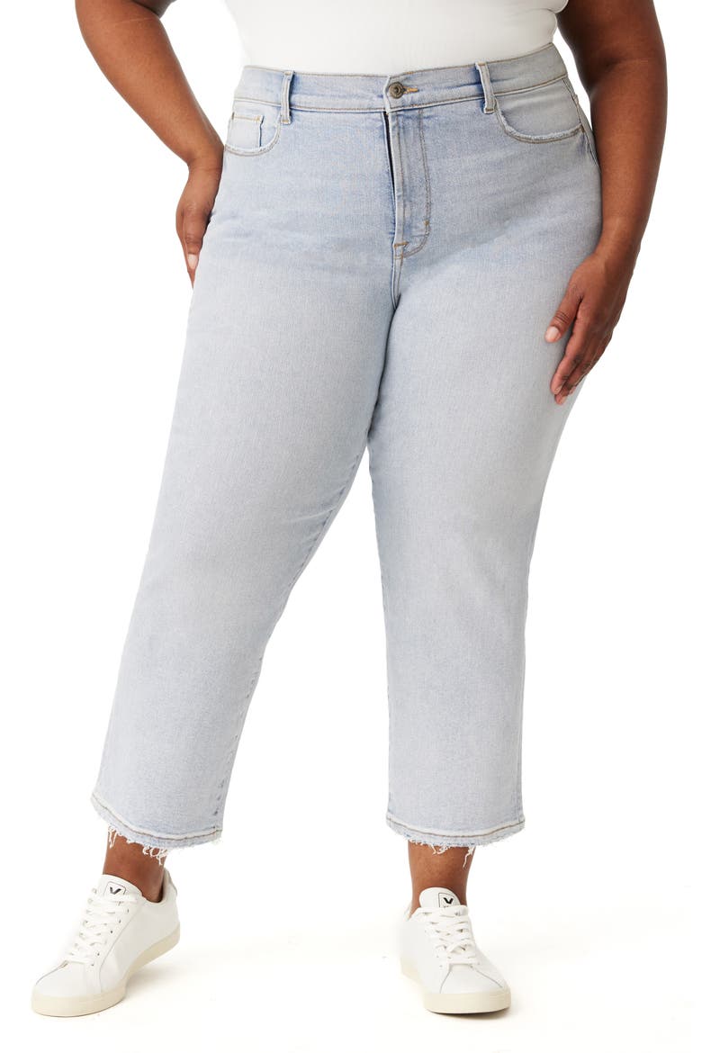 Ella High Waist Crop Slim Straight Leg Jeans, Main, color, PACE