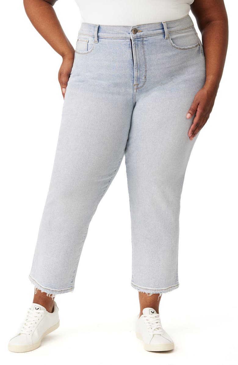 Kensie Ella High Waist Crop Slim Straight Leg Jeans, Main, color, Pace