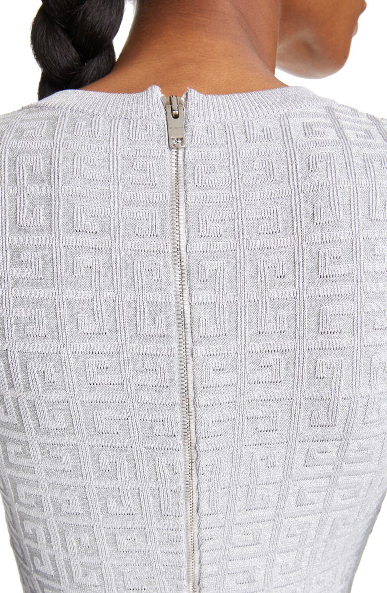 Givenchy Metallic 4 G Long Sleeve Sweater Dress, Alternate, color, 
