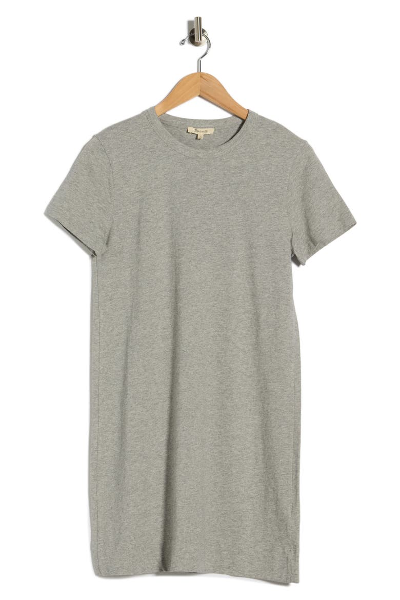 Short Sleeve Cotton T-Shirt Dress, Alternate, color, HEATHER ASH GREY