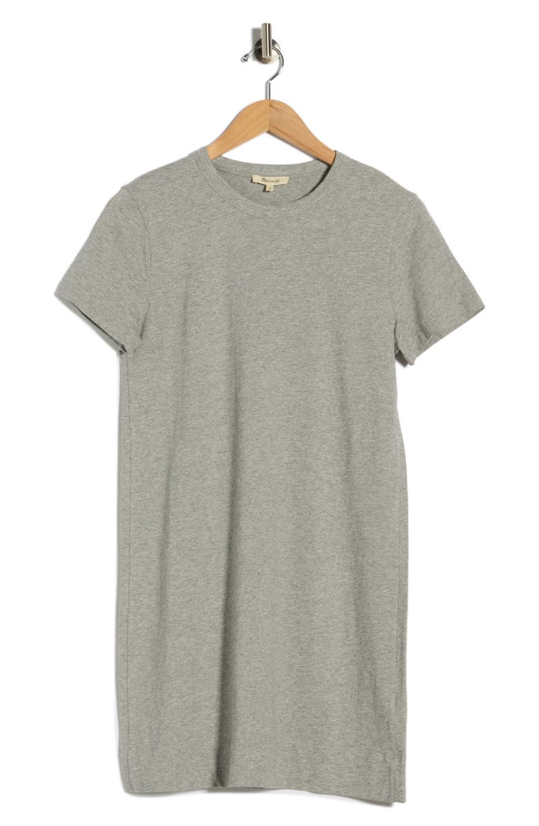 Madewell Short Sleeve Cotton T-Shirt Dress, Alternate, color, Heather Ash Grey