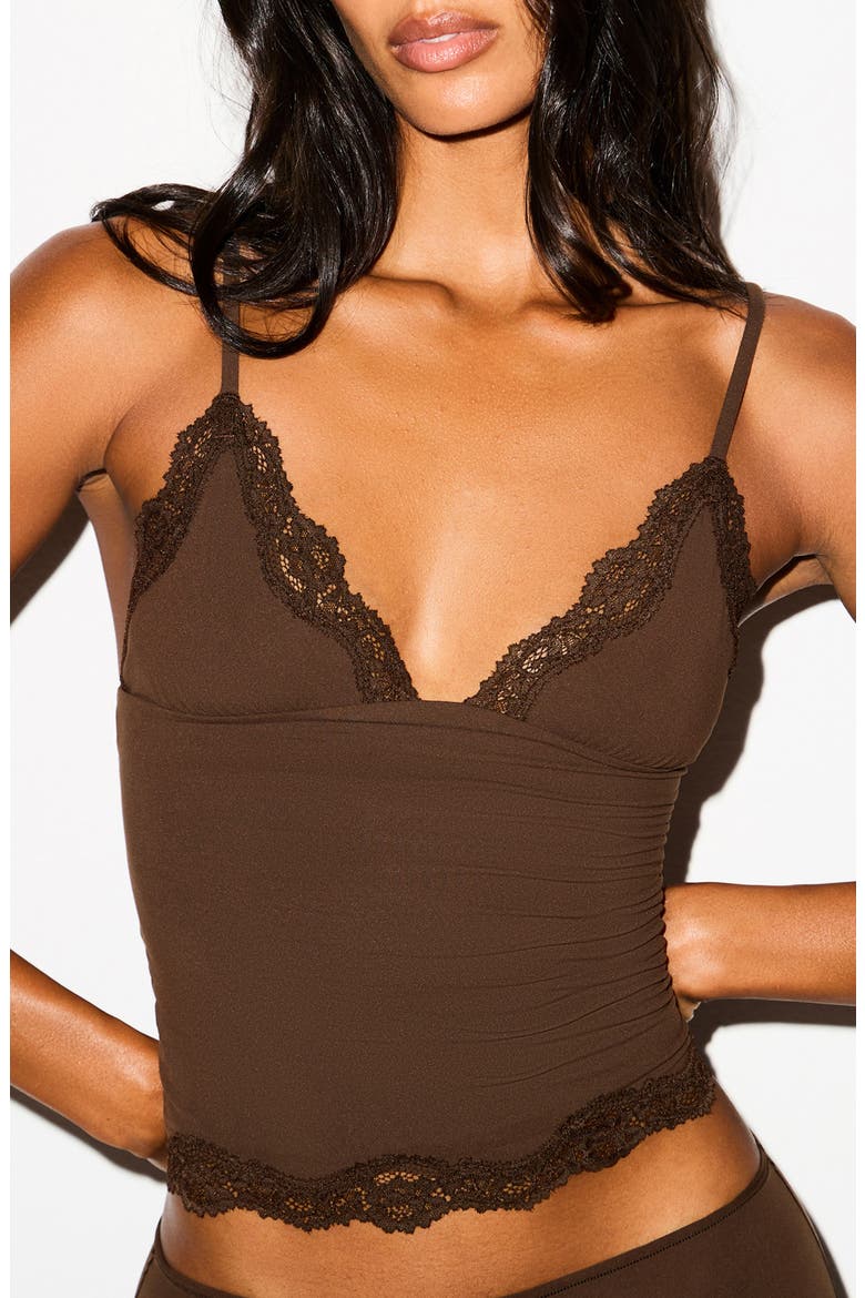 Fits Everybody Lace Triangle Camisole, Alternate, color, ESPRESSO