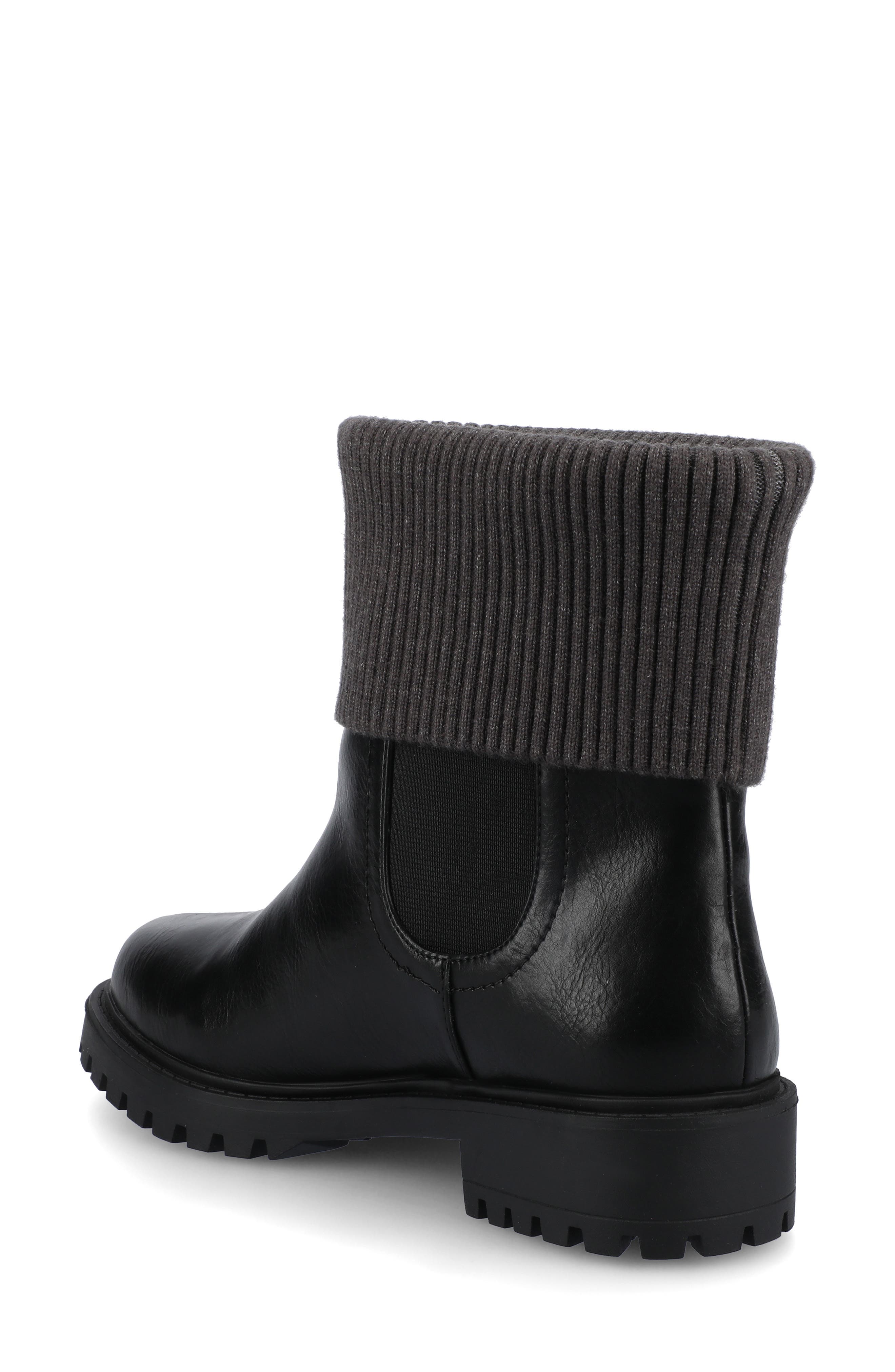 Isabeau Knit Collar Chelsea Boot - Wide Width Available, Alternate, color, BLACK