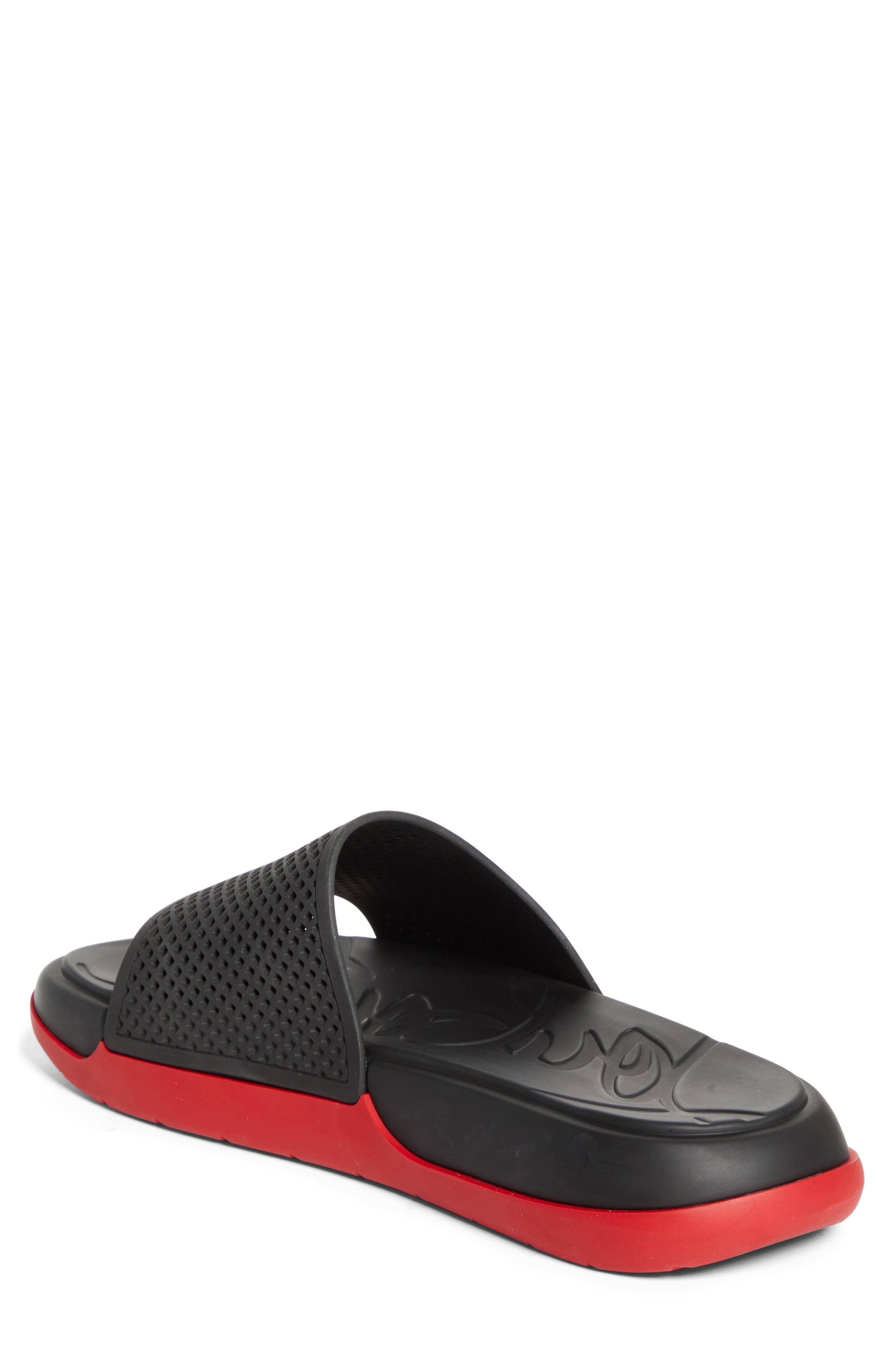 Christian Louboutin Easy Breezy Rubber Slide Sandal, Alternate, color, Black