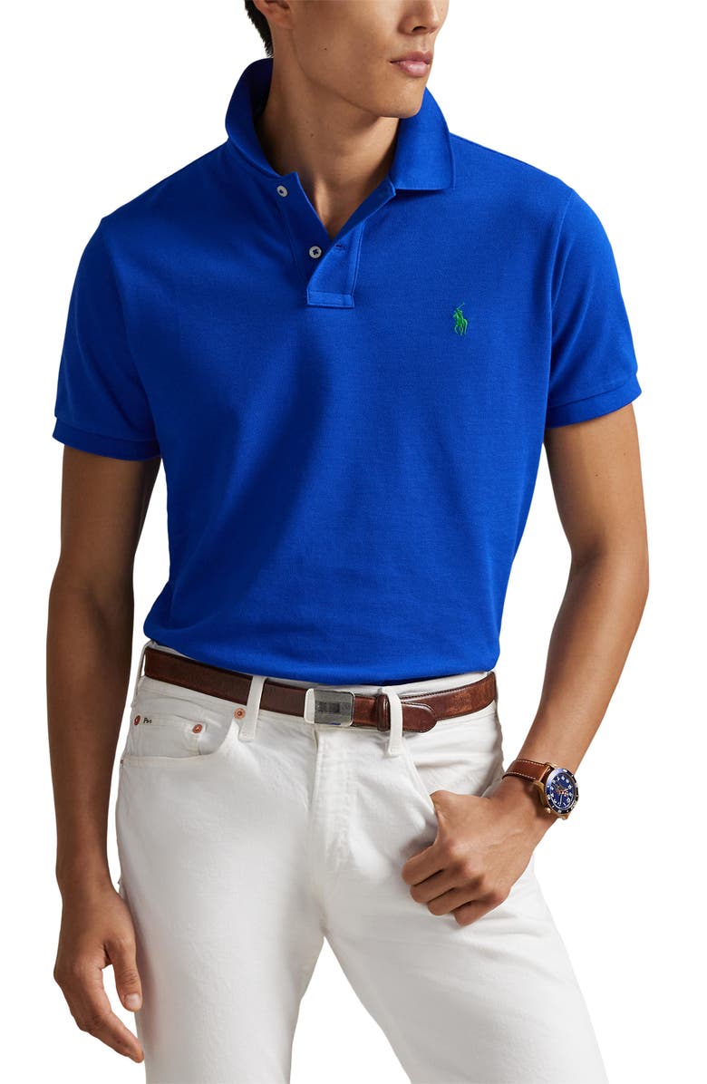 Polo Ralph Lauren The Iconic Cotton Piqué Polo, Main, color, Pacific Royal