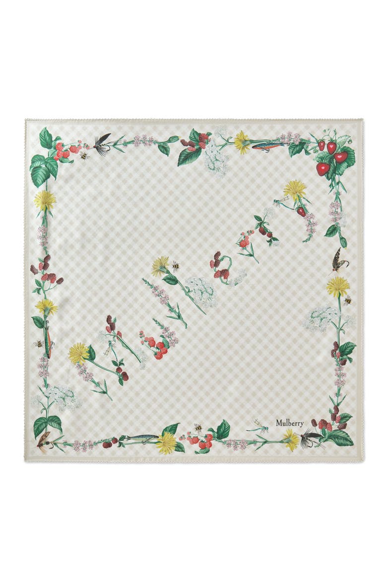 Square Scarf - Riverside Floral, Main, color, Eggshell