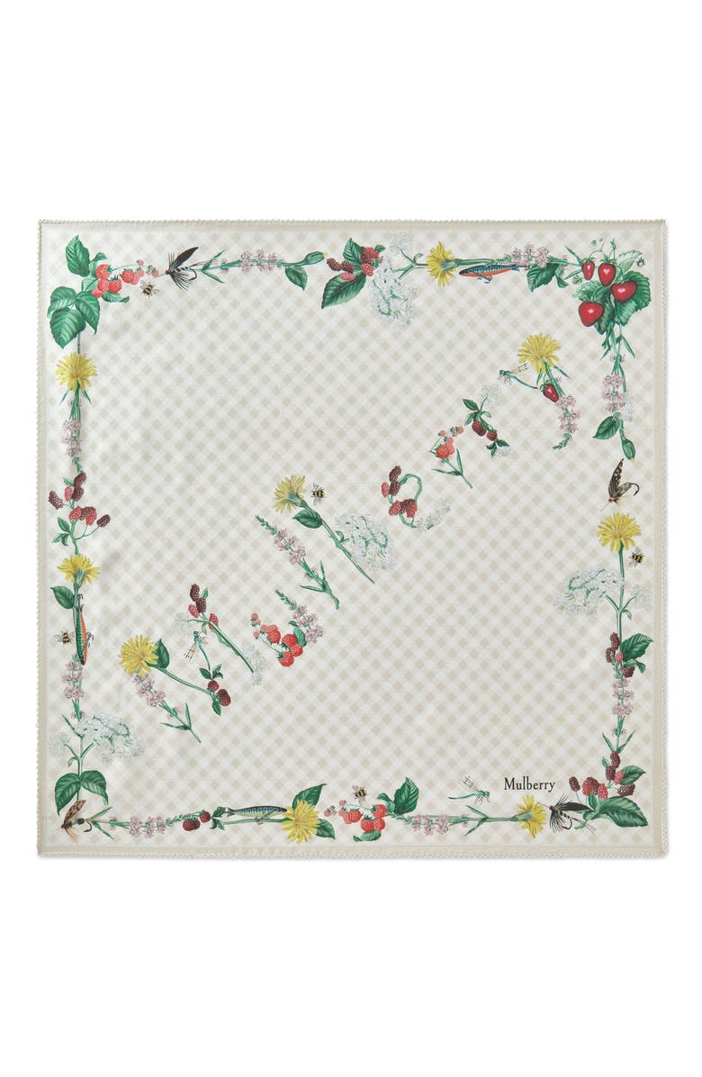 Mulberry Square Scarf - Riverside Floral, Main, color, Eggshell