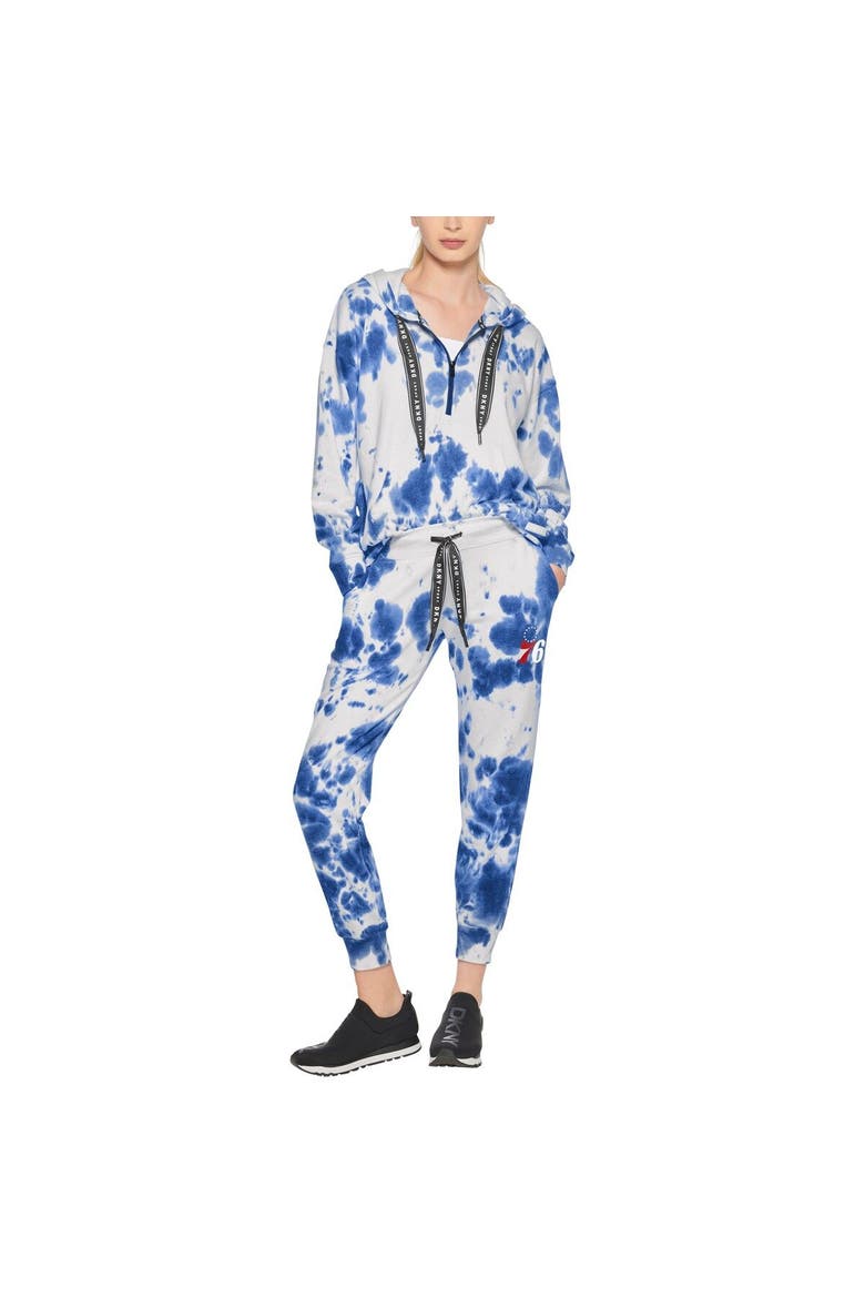 Women's DKNY Sport White/Royal Philadelphia 76ers Melody Tie-Dye Jogger Pants, Alternate, color, White