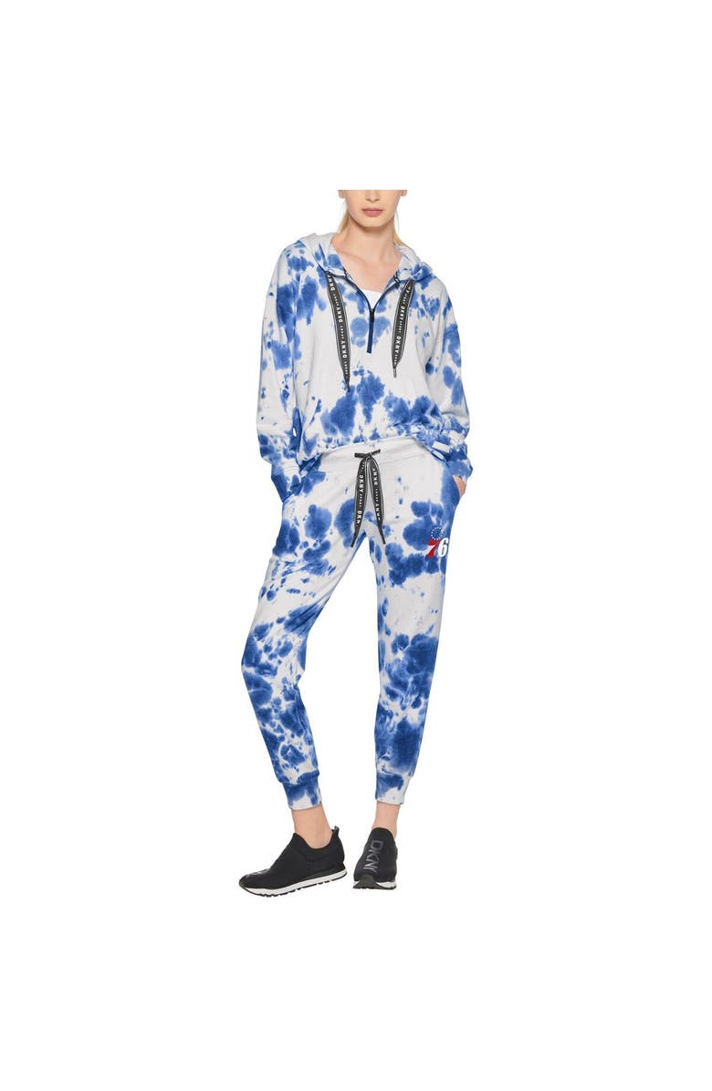DKNY SPORT Women's DKNY Sport White/Royal Philadelphia 76ers Melody Tie-Dye Jogger Pants, Alternate, color, White