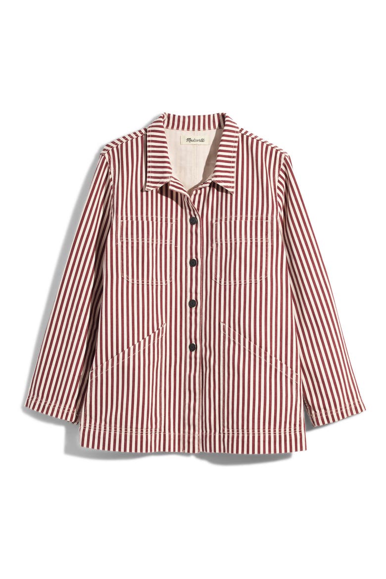 Denim Patch Pocket Chore Coat, Alternate, color, LUCA STRIPE