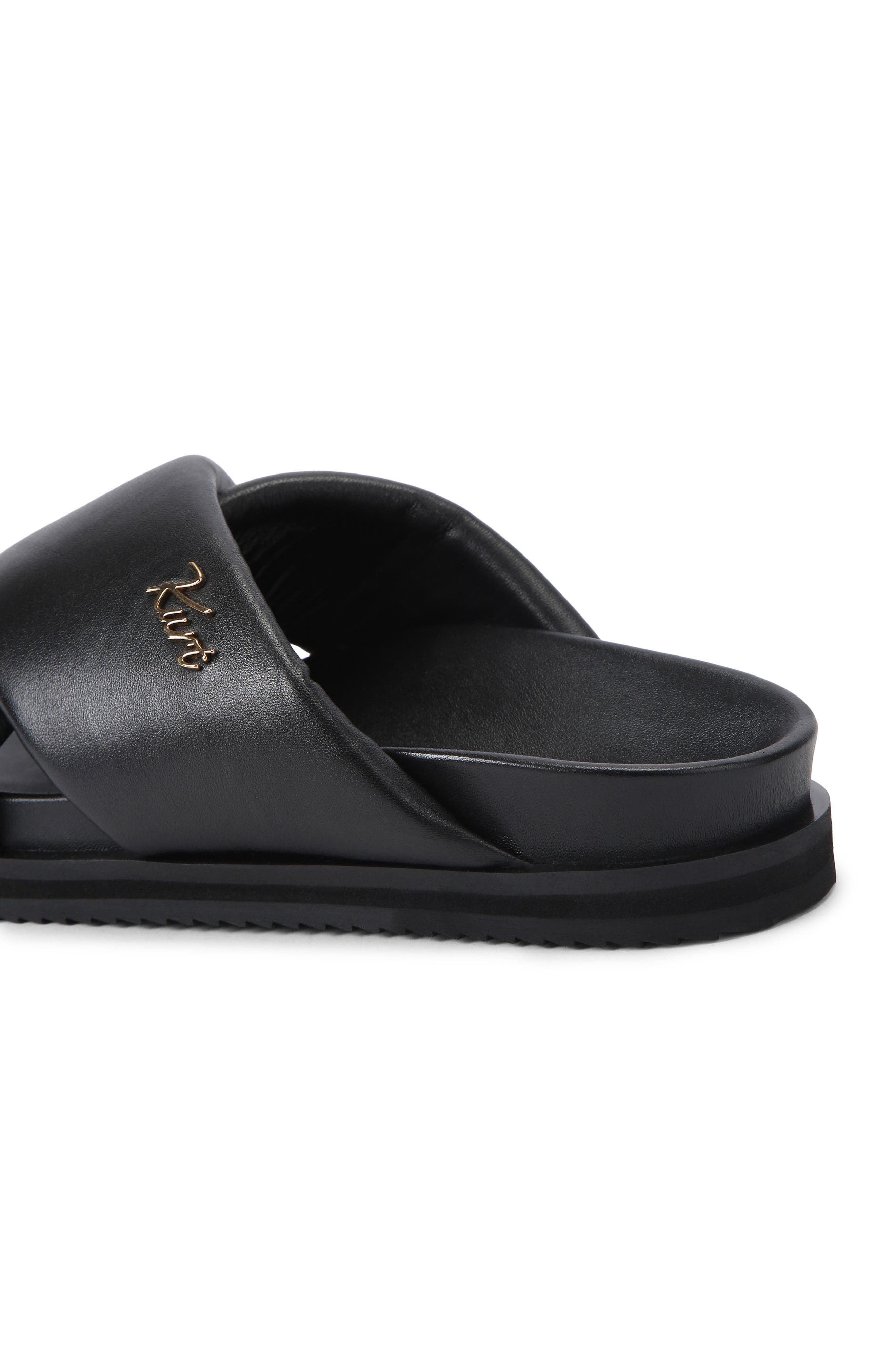 Kurt Geiger London Baron Cross Strap Slide Sandal, Alternate, color, Black