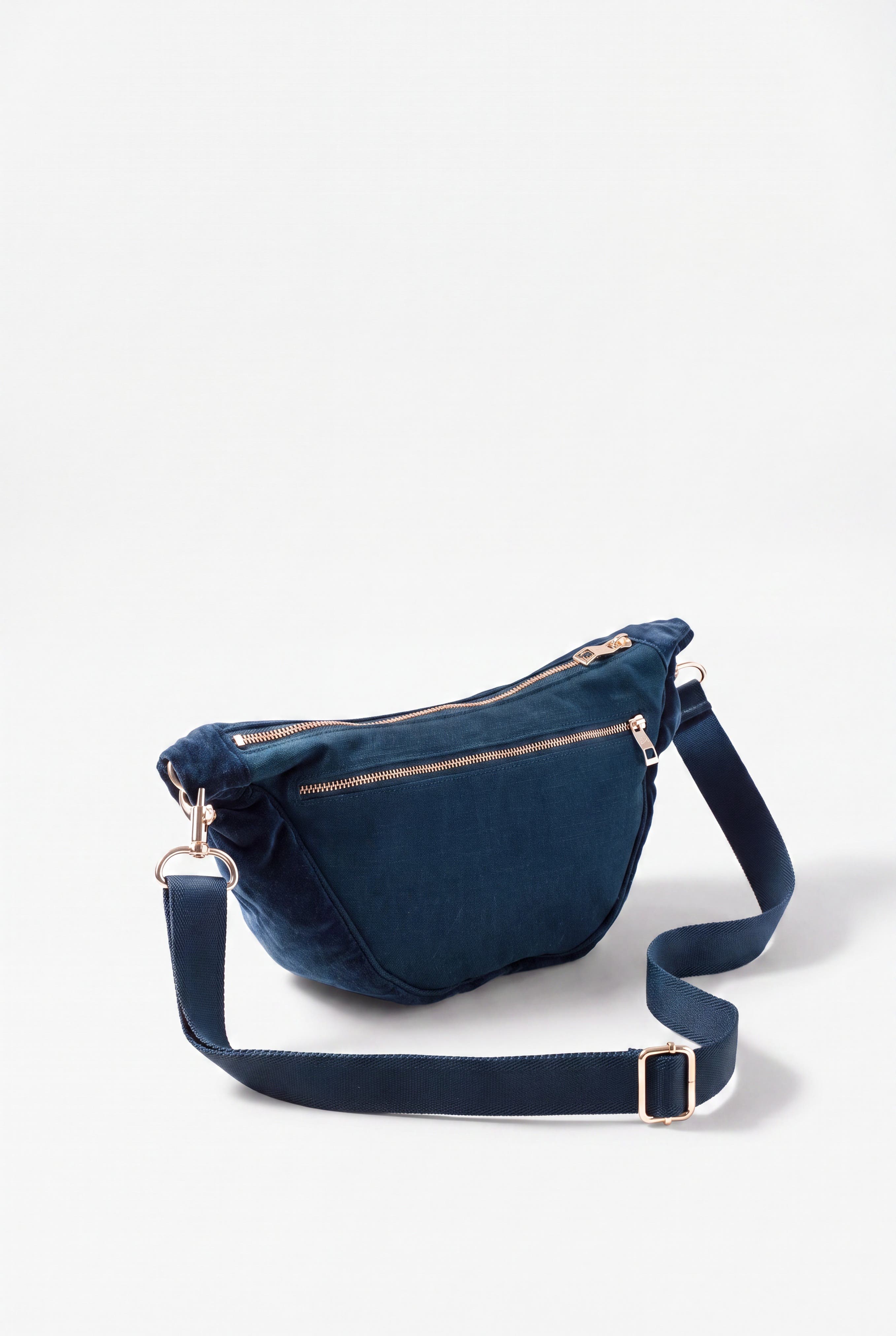 Turtle Conservation Velvet Crossbody Sling Bag, Alternate, color, Marine Navy