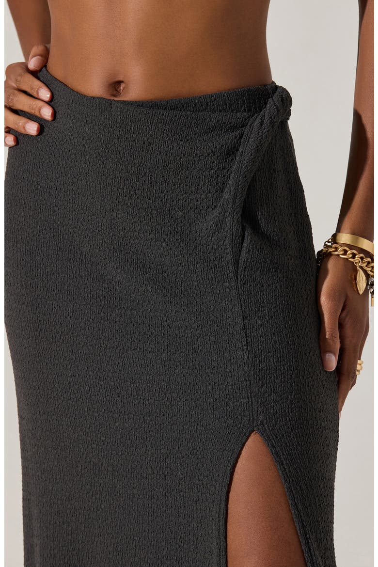 Lindy Textured Knit Twist Waist Midi Skirt, Alternate, color, CHARCOAL