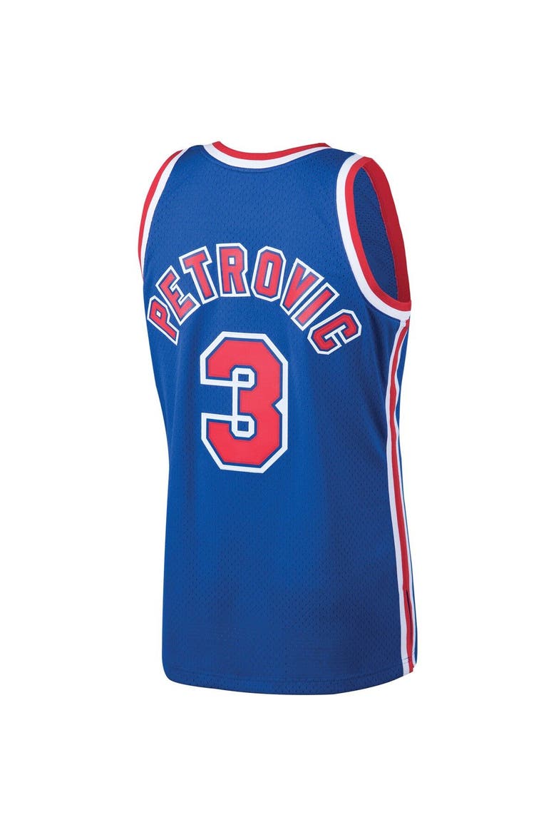 Men's Mitchell & Ness Drazen Petrovic Royal New Jersey Nets 1992/93 Hardwood Classics Swingman Jersey, Alternate, color, Royal