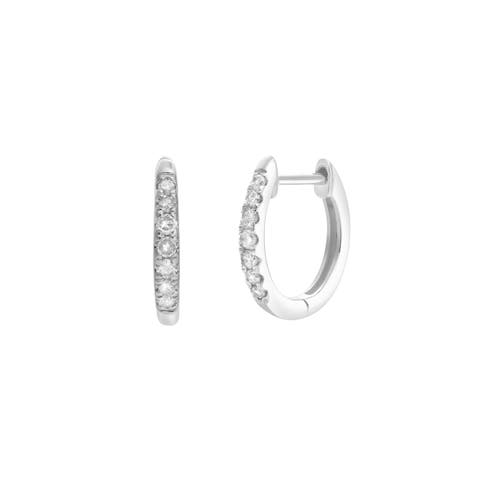 Elina 0.2 Cts 14K Gold Diamond Huggie Hoop Earrings
