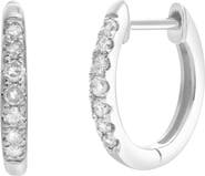 LuvMyJewelry Elina 0.25 Cts 14K Gold Diamond Huggie Hoop Earrings