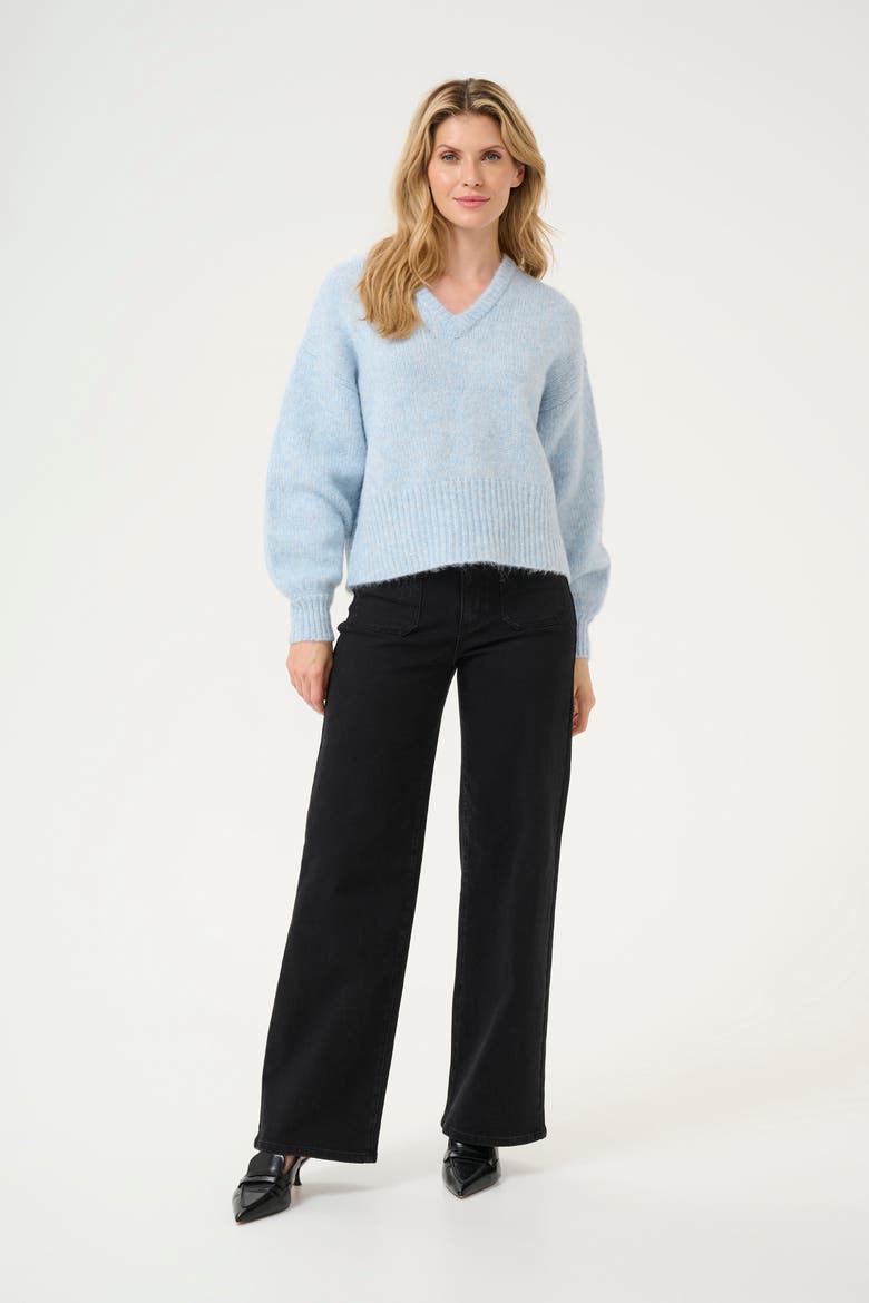 KAtrina V-neck Casual Fit Pullover, Alternate, color, Celestial Blue Melange