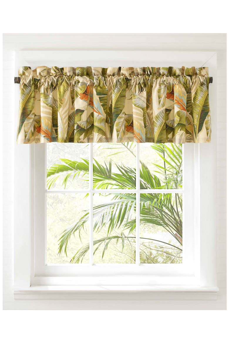 Palmier Window Valance, Main, color, GREEN