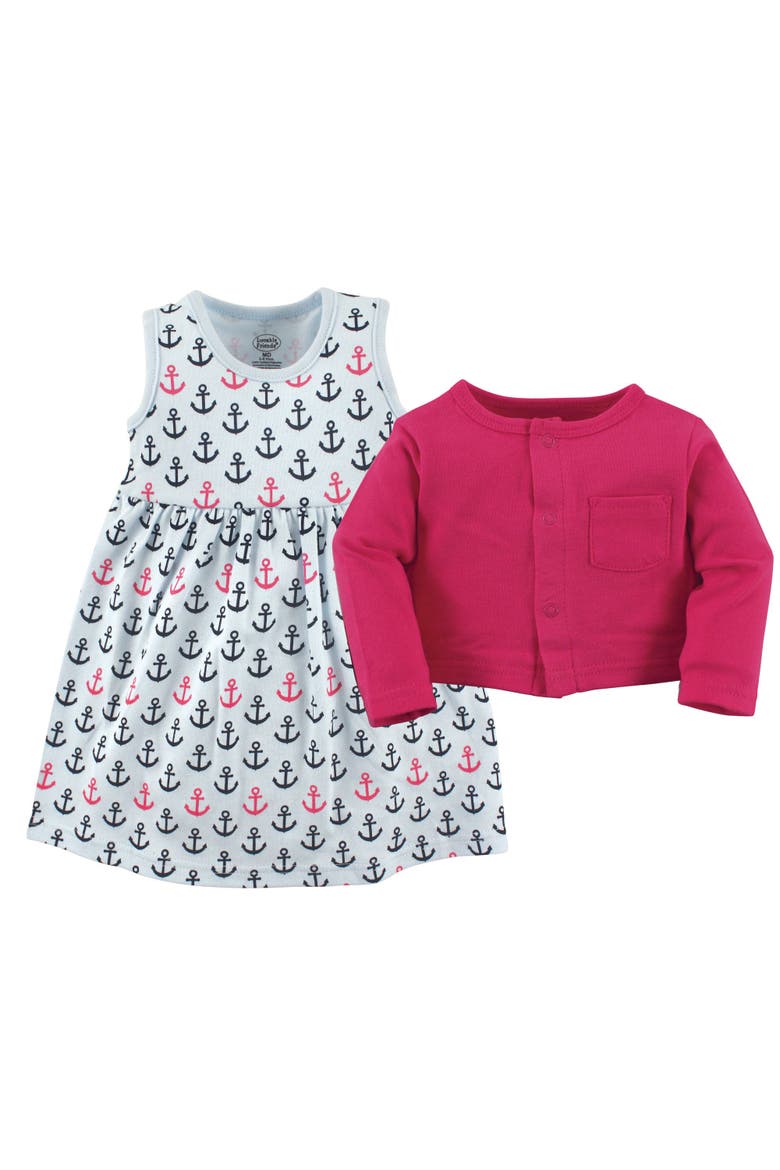 Dress and Cardigan, Alternate, color, Anchors