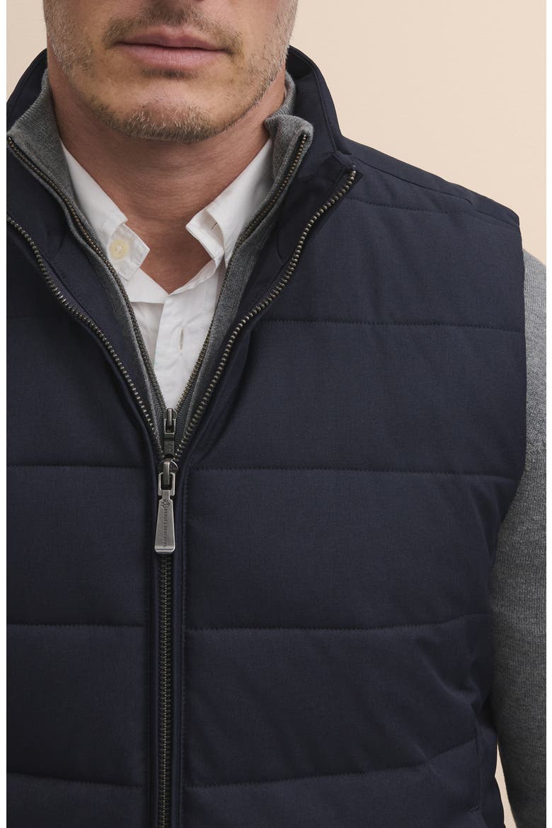 Quilted Stand Collar Vest, Alternate, color, NAVY MELANGE