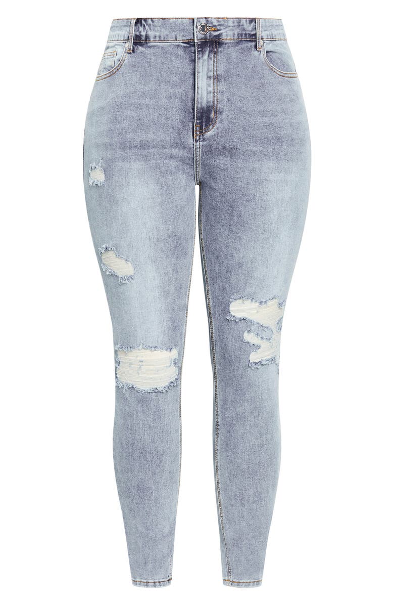 City Chic Asha Fit Jojo High Waist Skinny Jeans, Alternate, color, Mid Denim