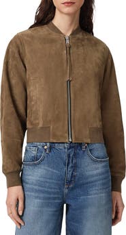 AllSaints Orten Suede Bomber Jacket