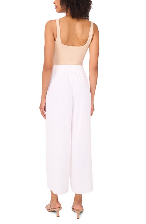 Vince Camuto Crinkled Drawstring Waist Pants In White