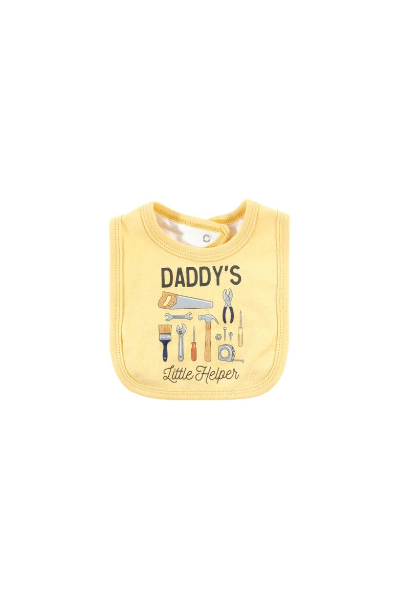 Cotton Bodysuit, Pant and Bib Set, Alternate, color, Construction Work