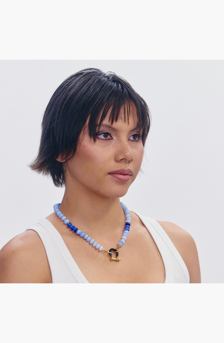 SHOP SPICY DAN Lucky Gender Inclusive Blue Opal Necklace, Alternate, color, Blue