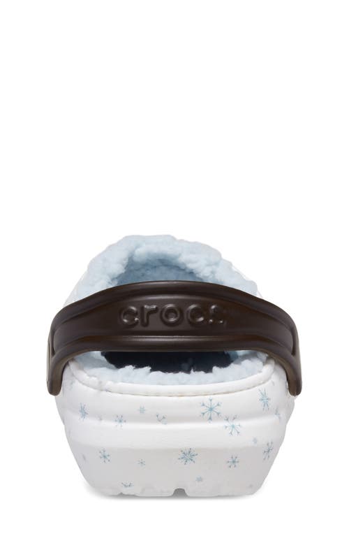 Crocs X Disney Kids' 'frozen' Olaf Classic Faux Fur Lined Clog In Beige/multi