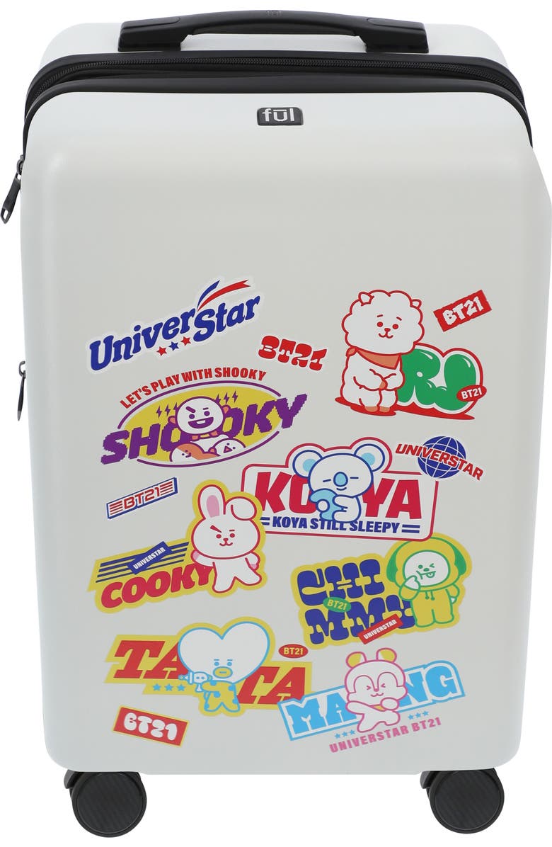 Ful BT21 22.5" CARRY-ON LUGGAGE, Alternate, color, White
