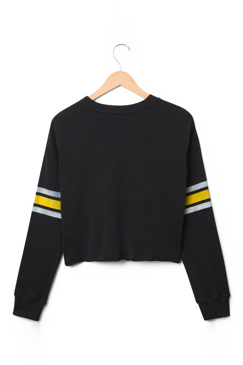 Pittsburgh Steelers Graphic Cropped Sweatshirt, Alternate, color, TRUE BLACK