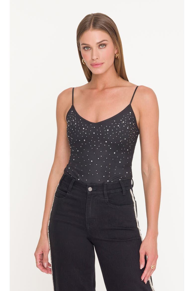 Agnes Crystal Bodysuit, Alternate, color, Black