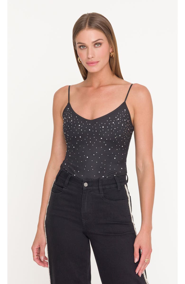 Generation Love Agnes Crystal Bodysuit, Alternate, color, Black