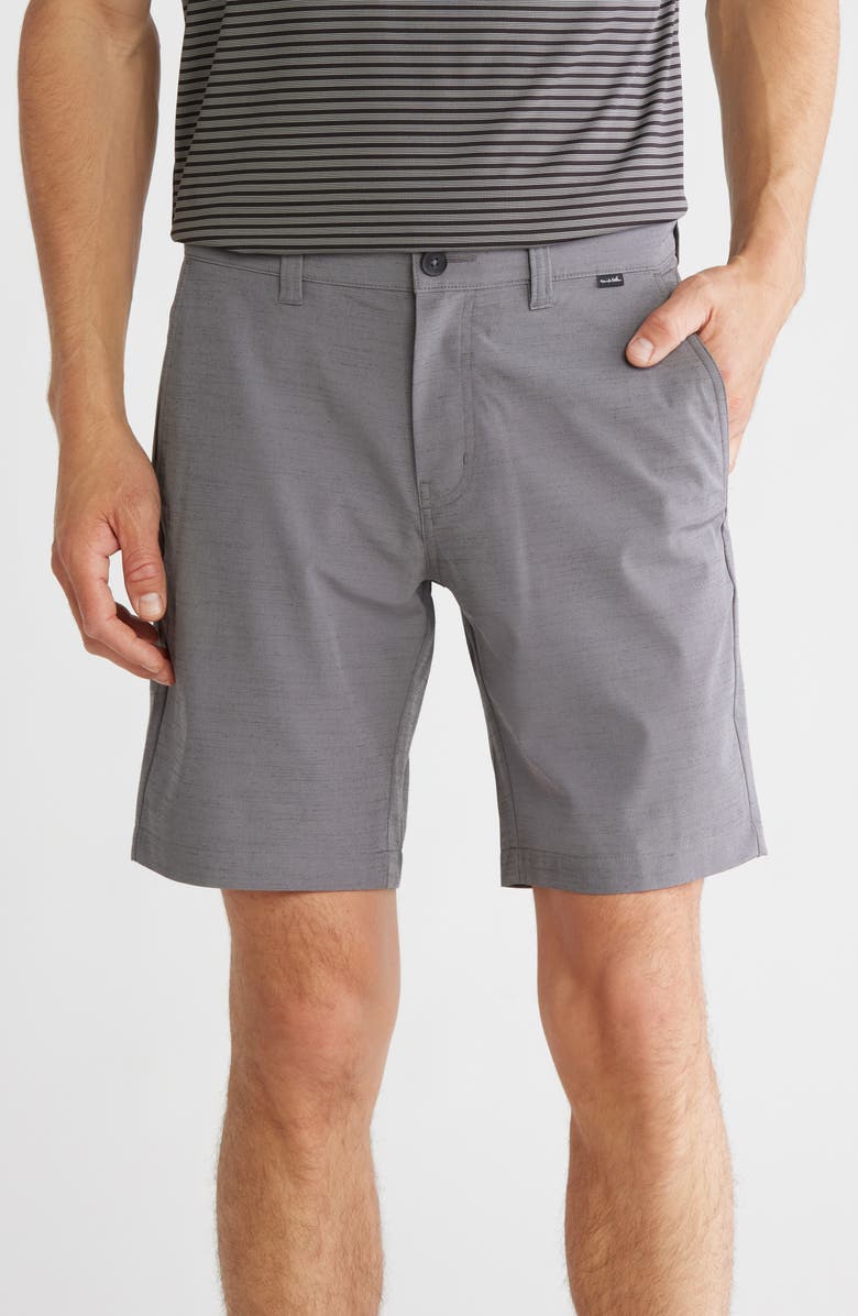 TravisMathew Men's Switchbacks Hybrid Shorts, Main, color, Heather Quiet Shade