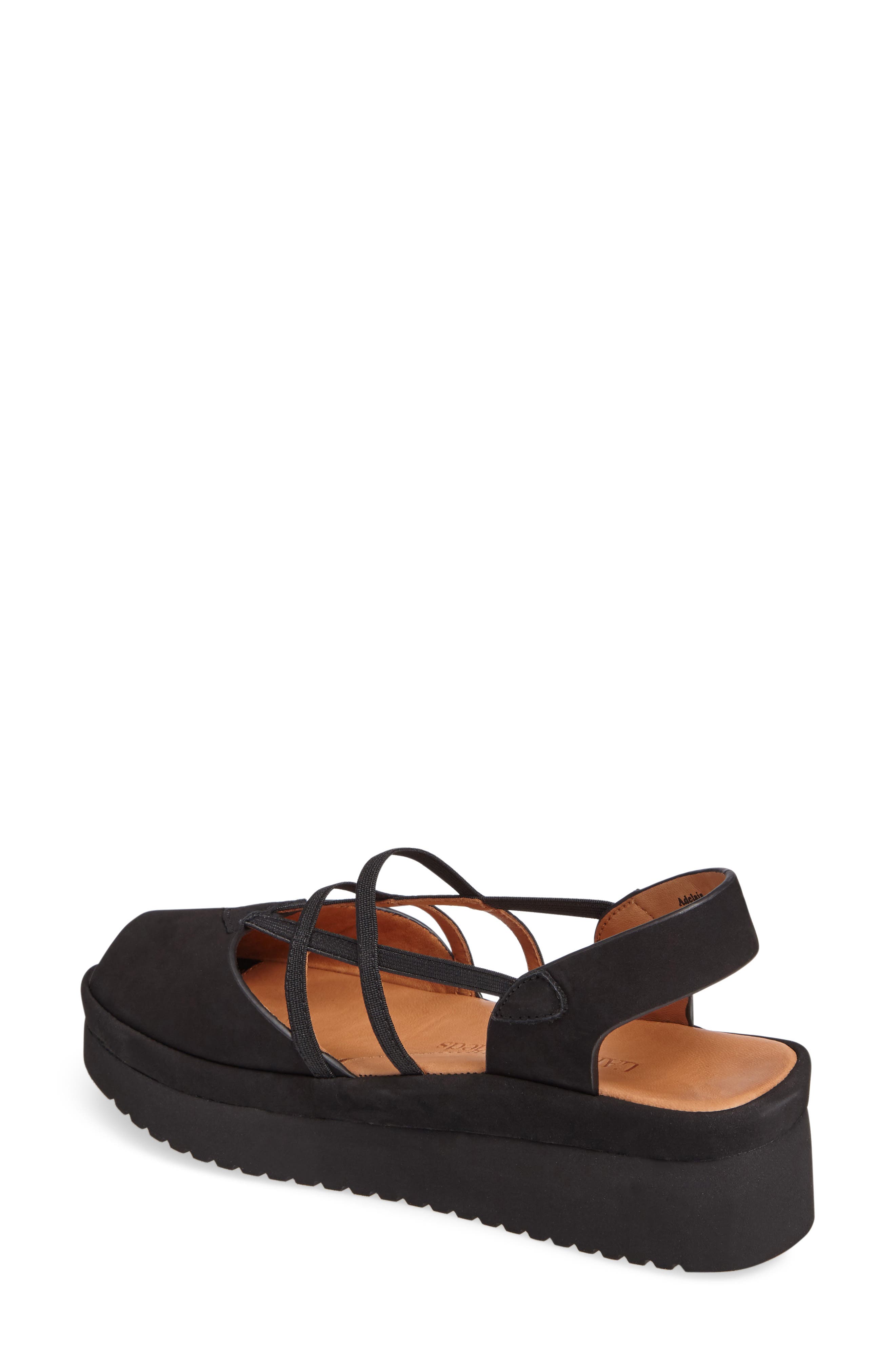Adelais Platform Wedge Sandal, Alternate, color, BLACK NUBUCK LEATHER