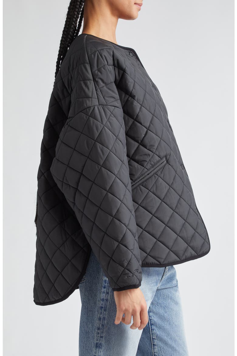 Totême Oversize Quilted Jacket, Alternate, color, BLACK 200