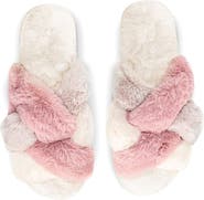 MeMoi Weave Faux Fur Scuff Slipper