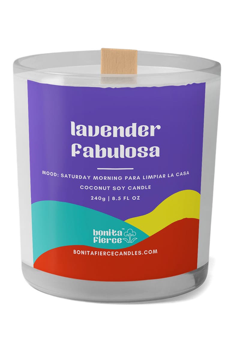 Lavender Fabulosa Candle, Main, color, WHITE/ PURPLE