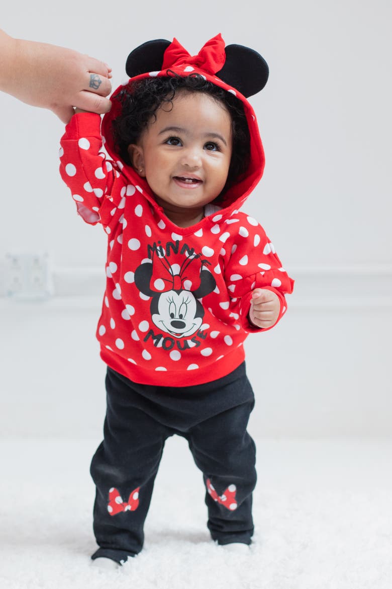Minnie Mouse Fleece Hoodie and Pants Set, Alternate, color, Red Black Minnie