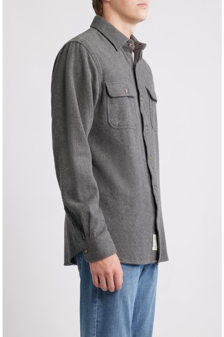 Flannel Work Shirt, Alternate, color, HEATHER GREY
