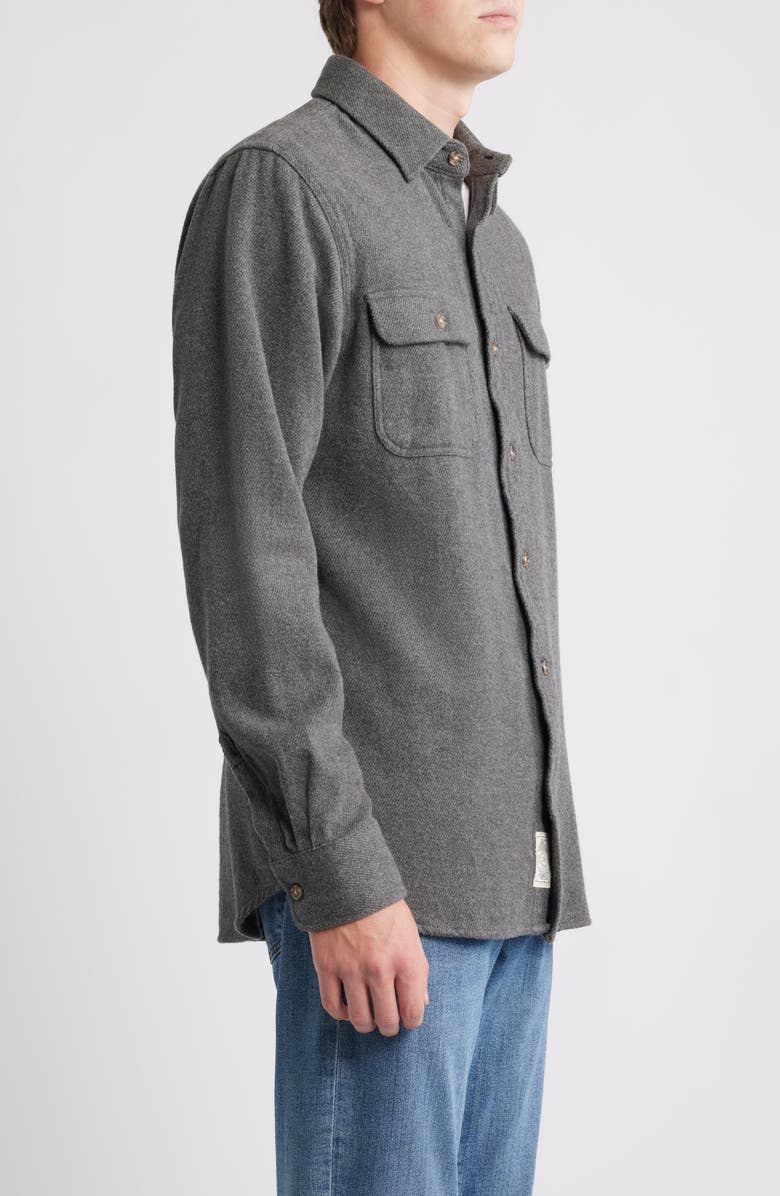 Schott NYC Flannel Work Shirt, Alternate, color, Heather Grey
