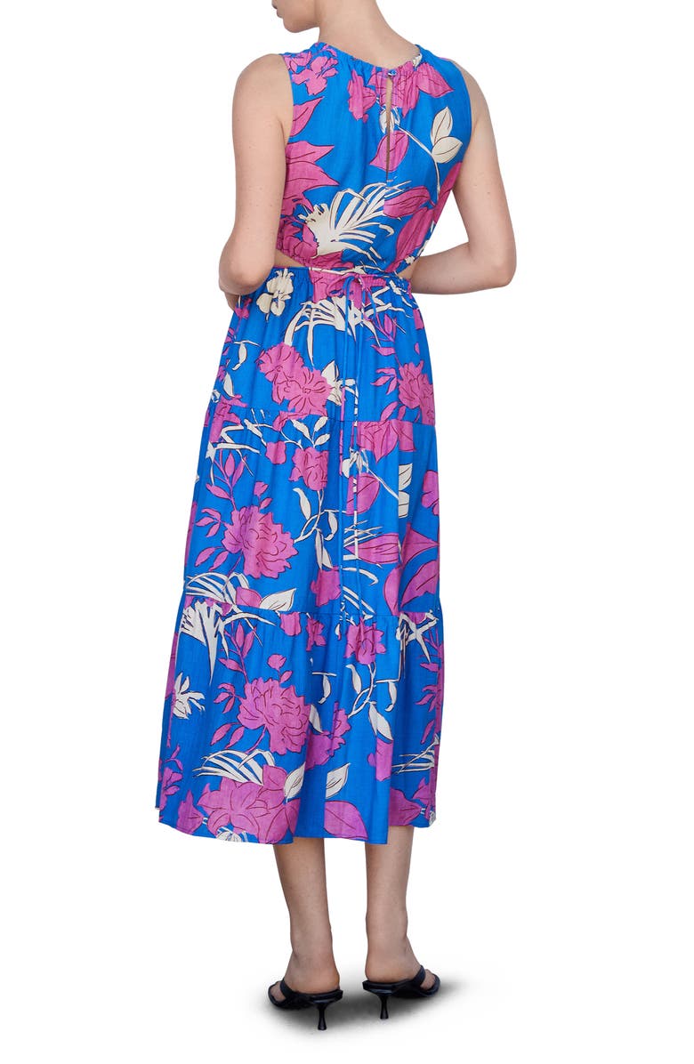 MANGO Floral Cutout Midi Dress, Alternate, color, 