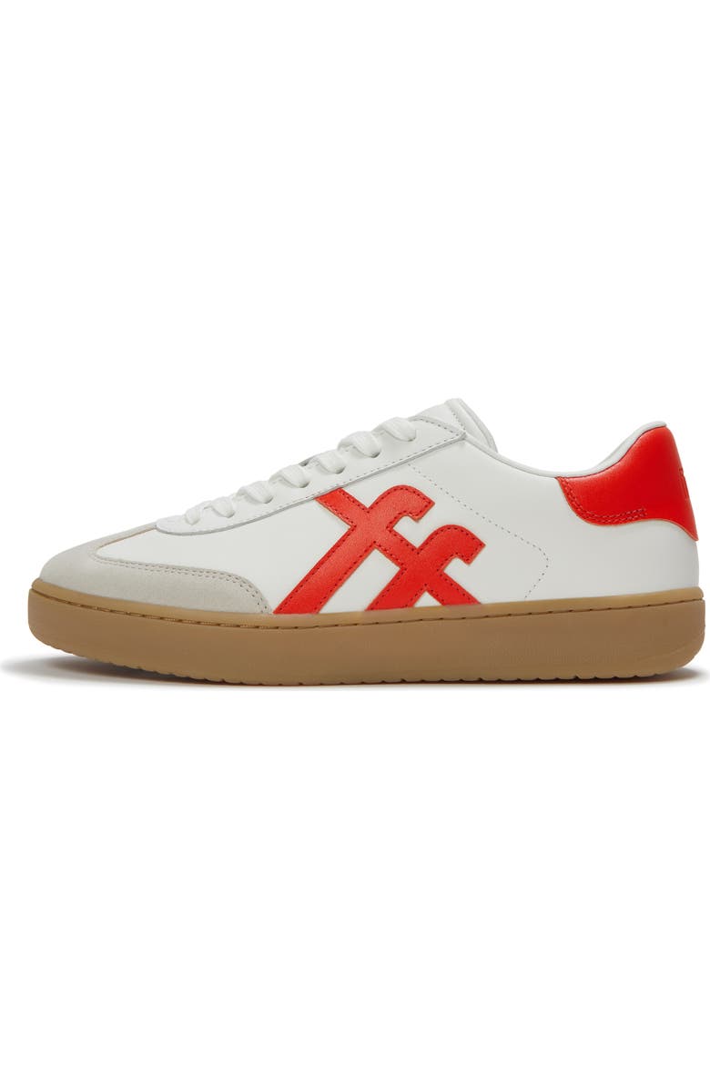 FitFlop The Dash T Toe Suede Sneakers, Alternate, color, Urban White/Cherry Tomato