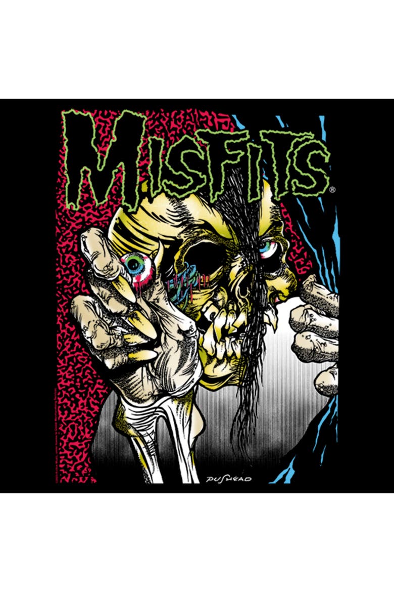 Men's Misfits Colorful Eye Skull Poster Graphic Tee, Alternate, color, Black