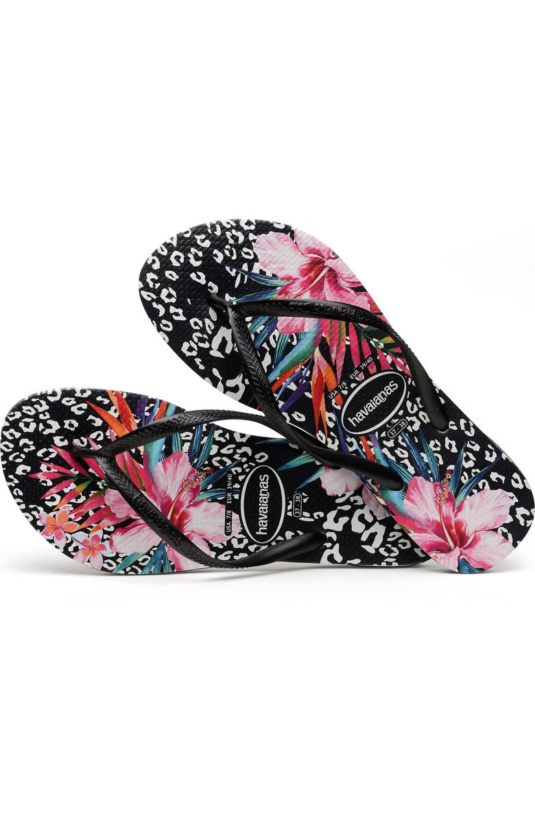 Havaianas Slim Animal Floral Flip Flop, Alternate, color,
