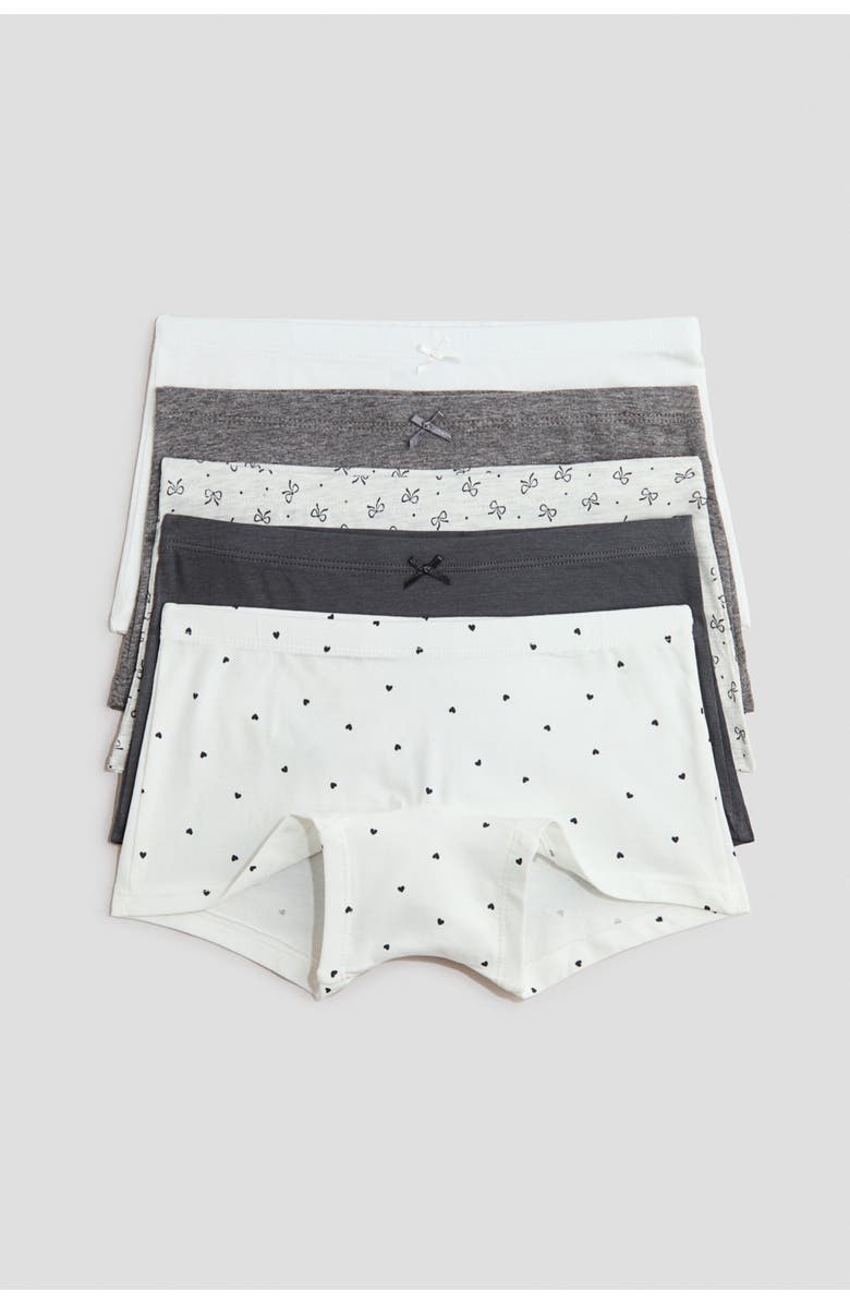 H&M 5-pack Cotton Boxer Briefs, Main, color, Gray/Bows