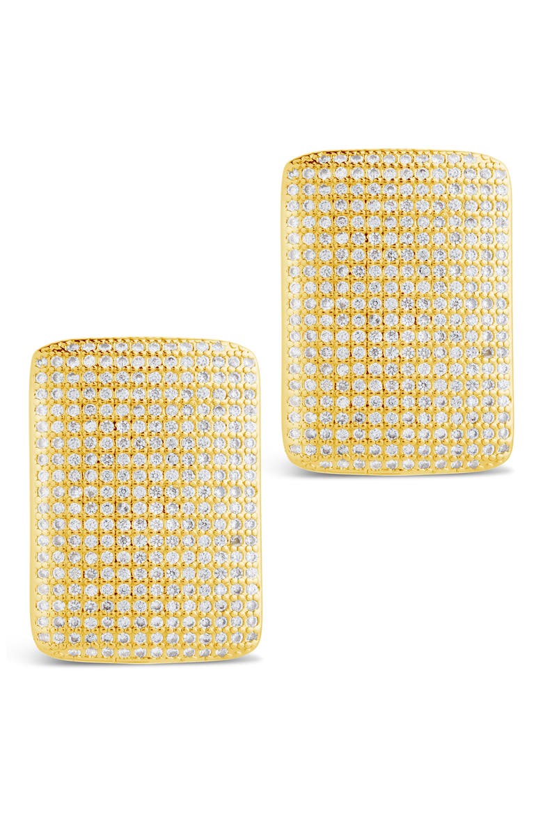 Beignet Cubic Zirconia Stud Earrings, Alternate, color, GOLD