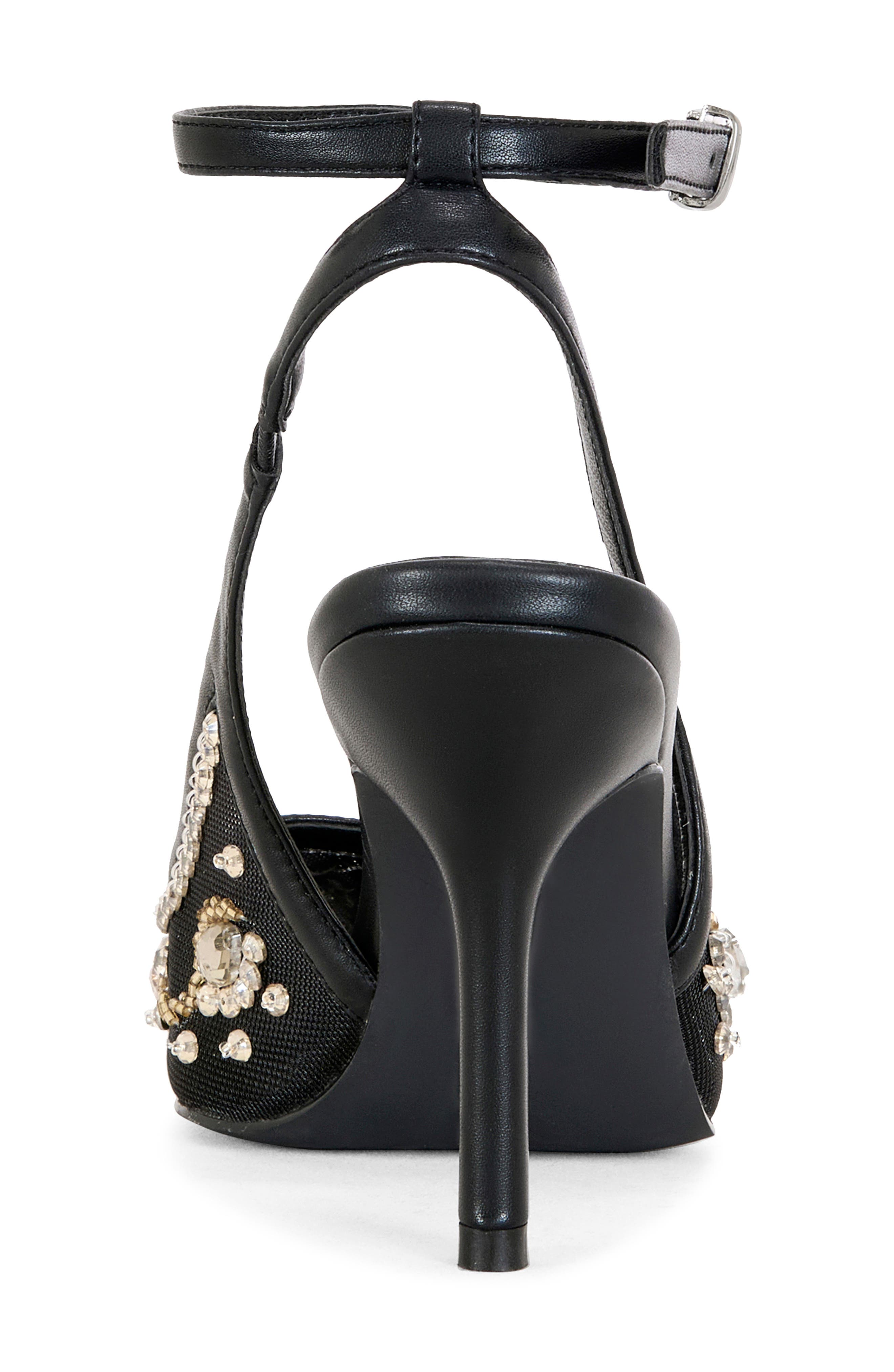 AZALEA WANG Ghouldie Ankle Strap Pointed Toe Pump, Alternate, color, Black Multi