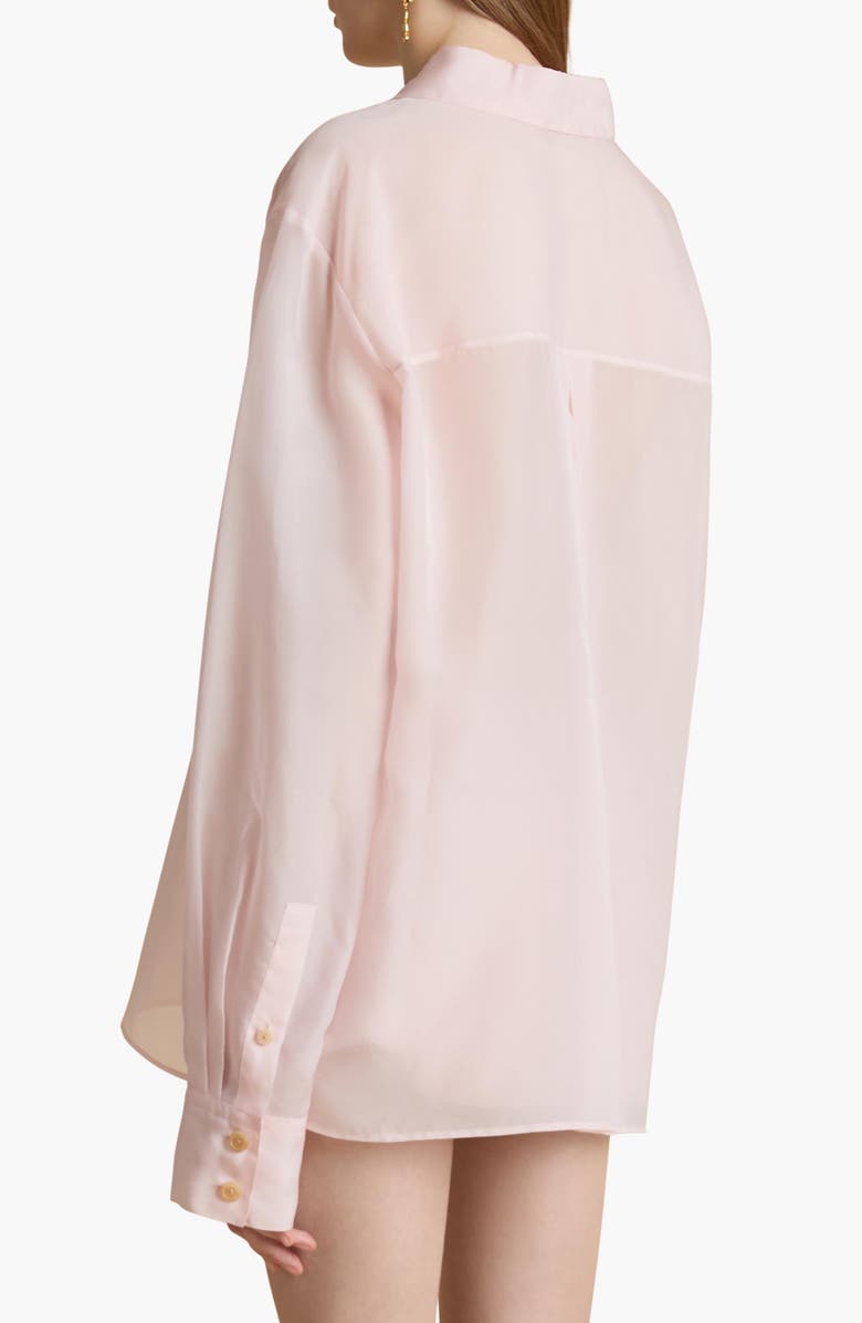 Khaite Yatty Silk Organza Button-Up Shirt, Alternate, color,